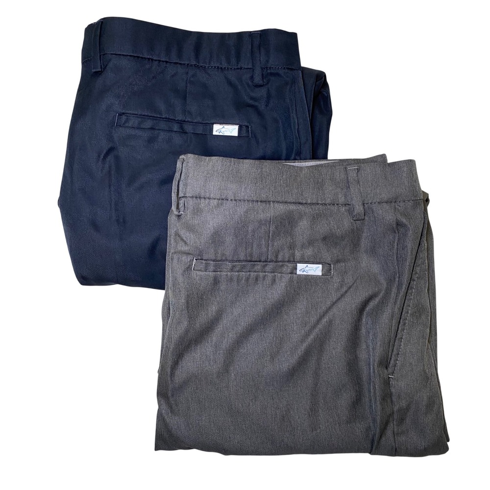 Greg Norman Attack Life Golf Pants Lot of 2 Mens 34x32 Navy and Gray Performance